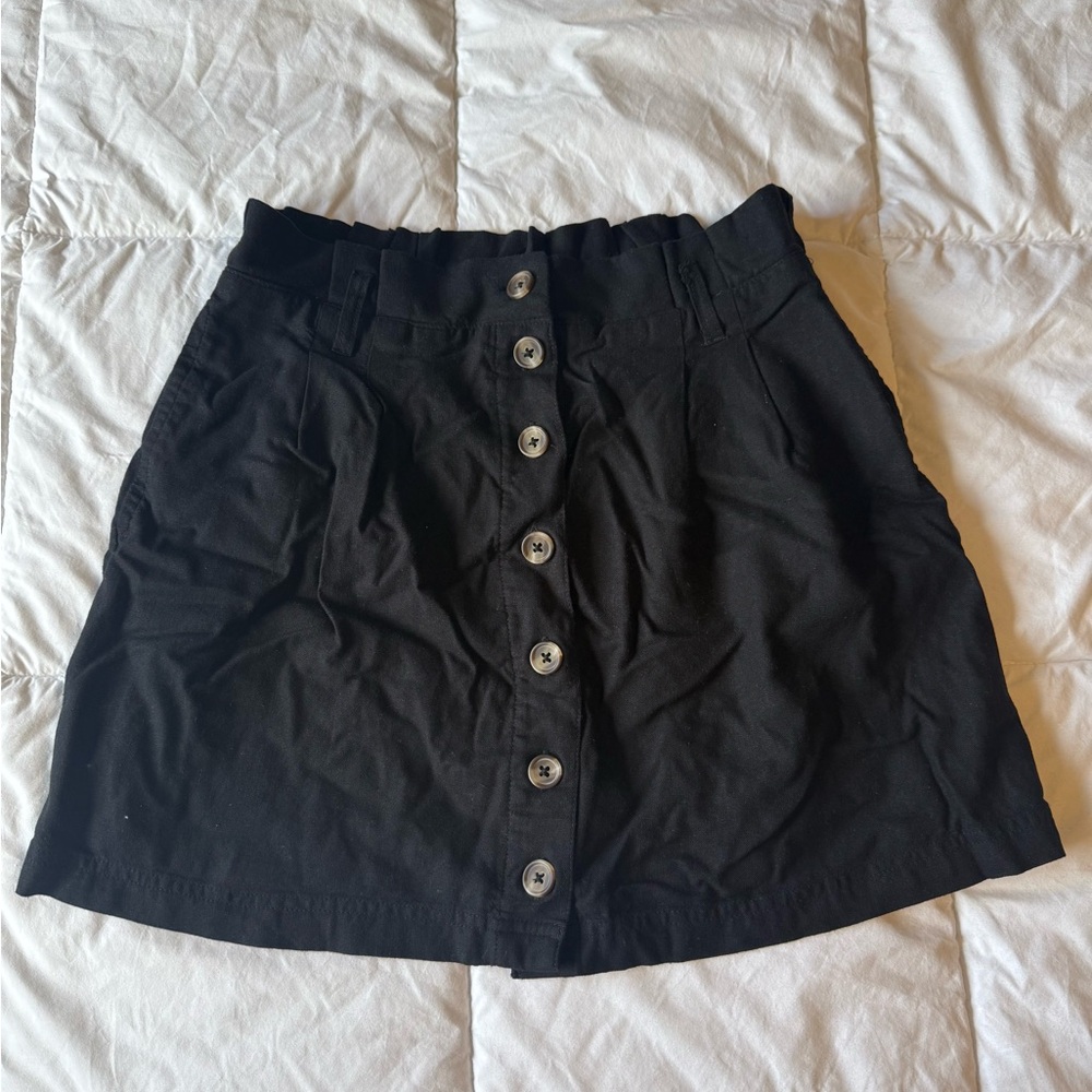 Forever 21 Black Button-Up Mini Skirt